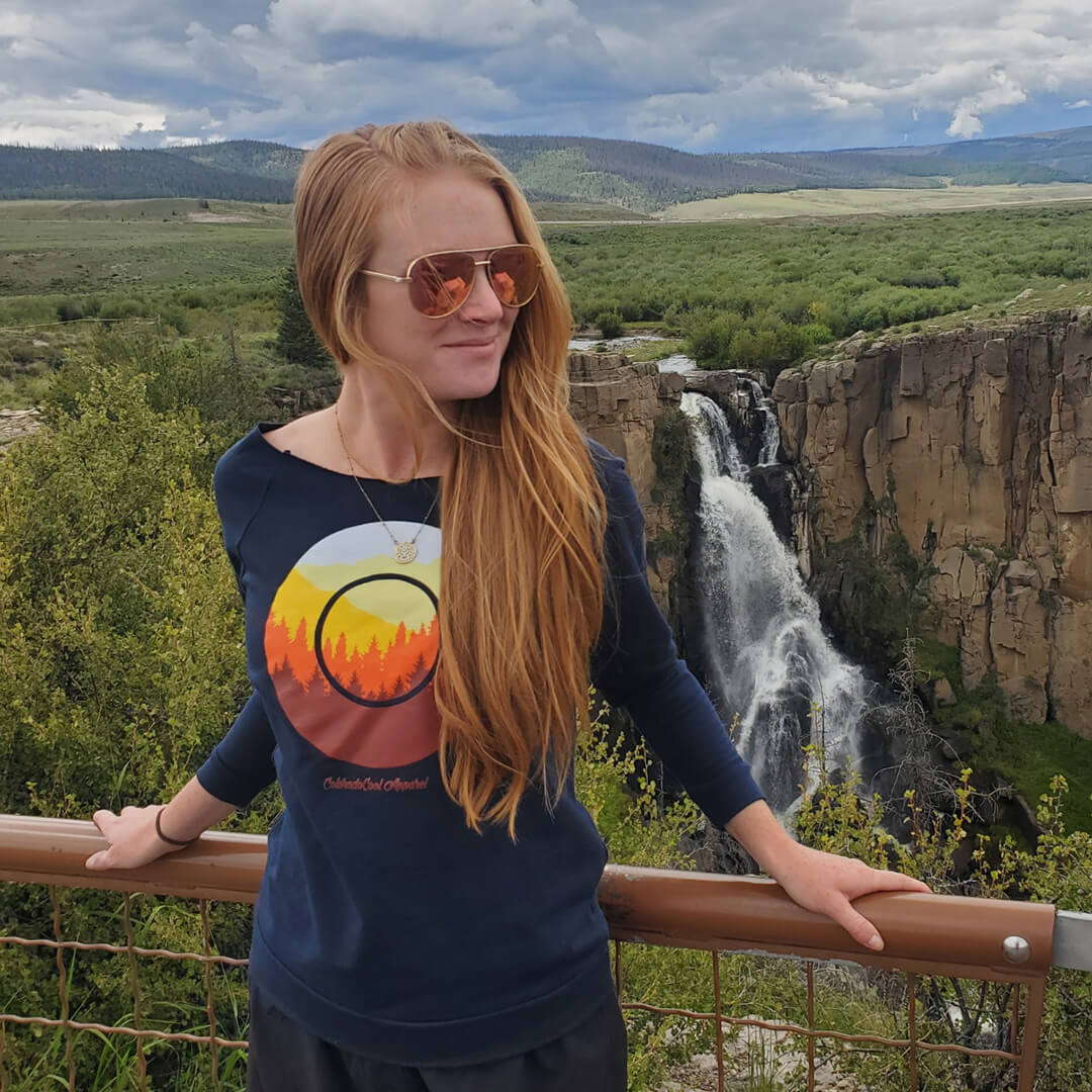 Treeline Women's 3/4 Sleeve Sweater - Navy/Sunset