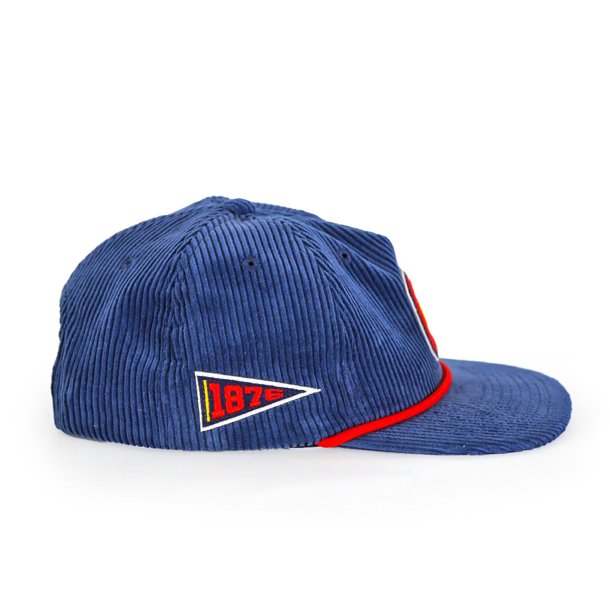 Varsity Flag Corduroy Hat - Flat - Navy