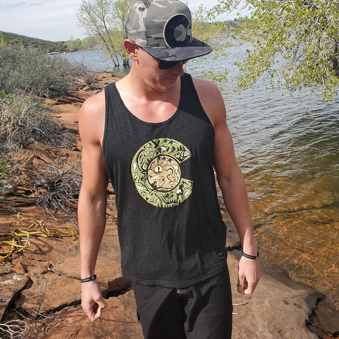 Collage Tank Top - Men's - Charcoal