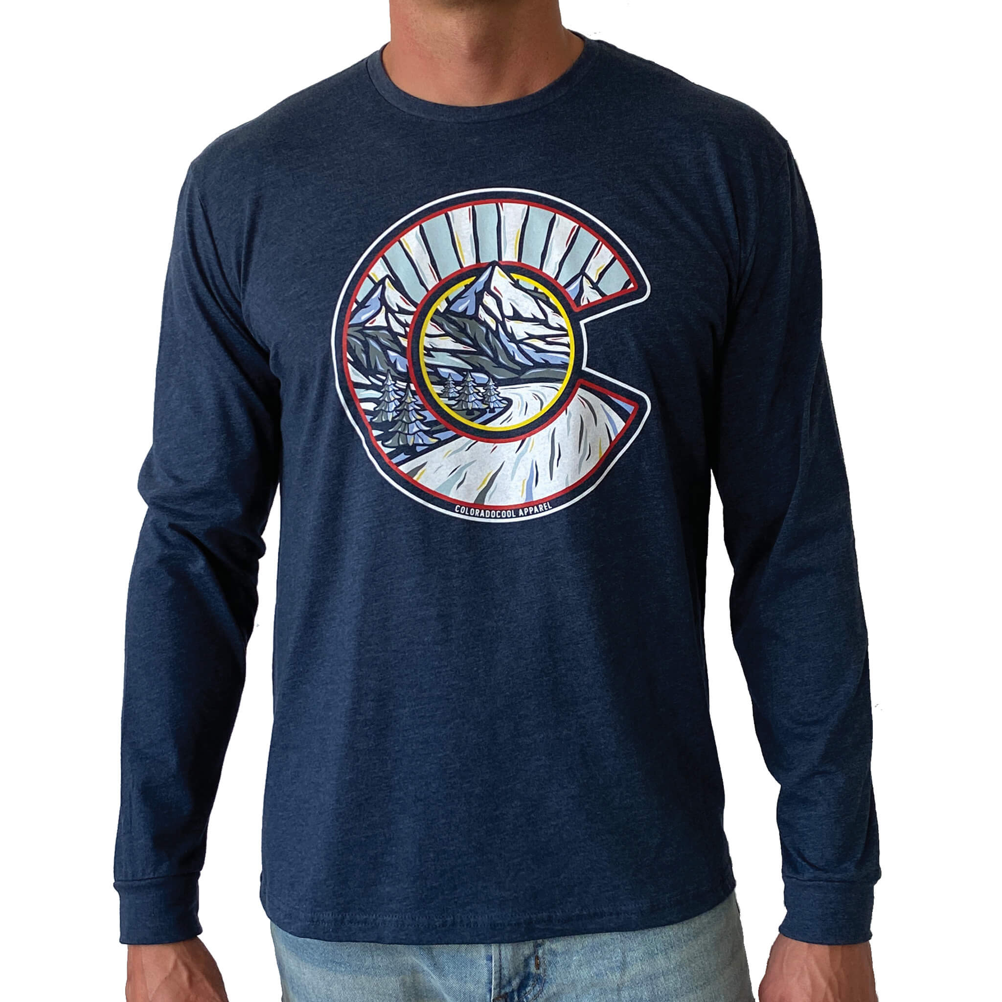 Drift - Long Sleeve T-Shirt - Heather Mid Navy