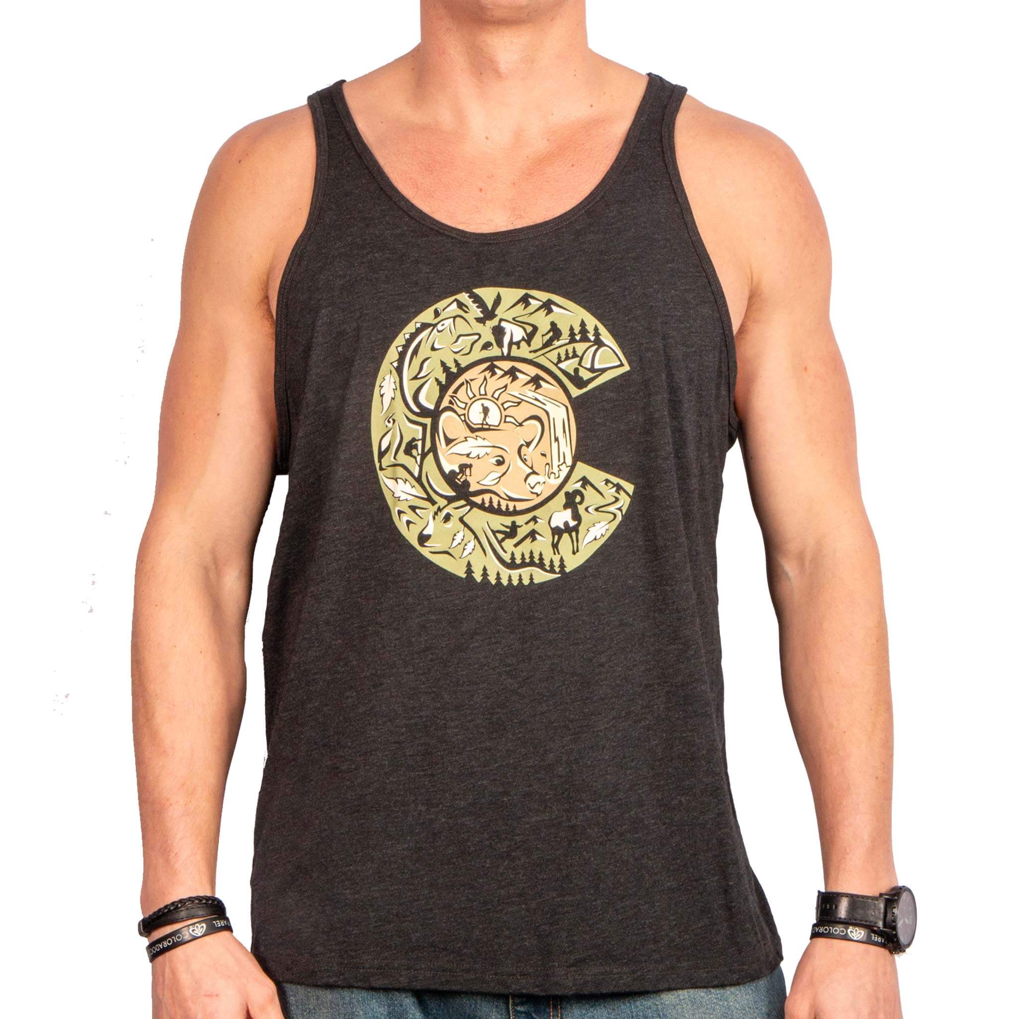 Colorado Flag Collage Men's Tank Top 