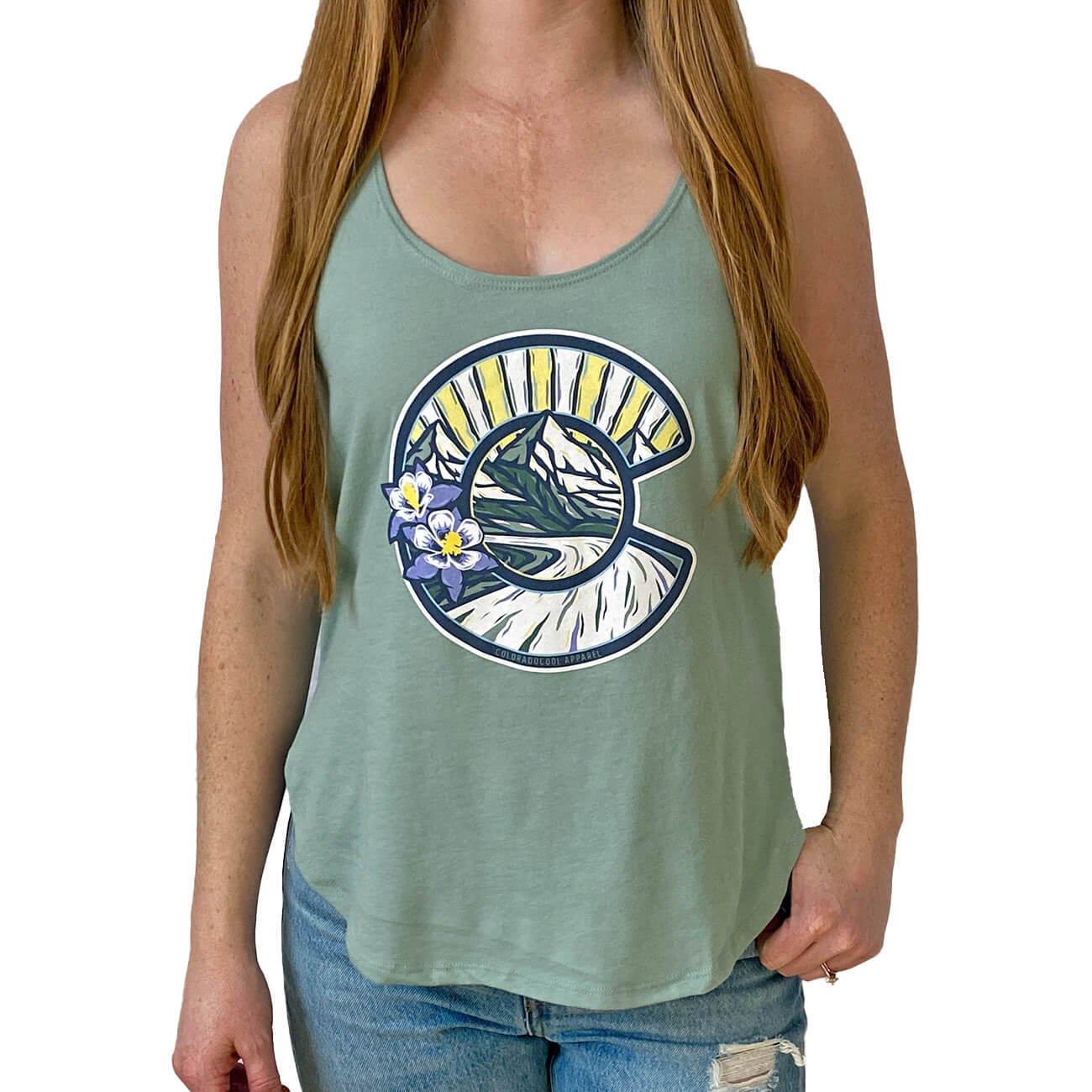 Colorado Tank Top with Columbines