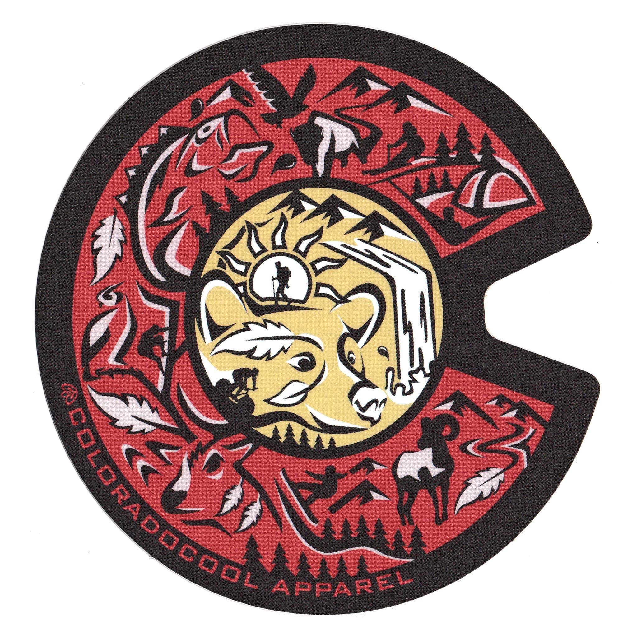 Colorado Collage Sticker - Pink/Yellow