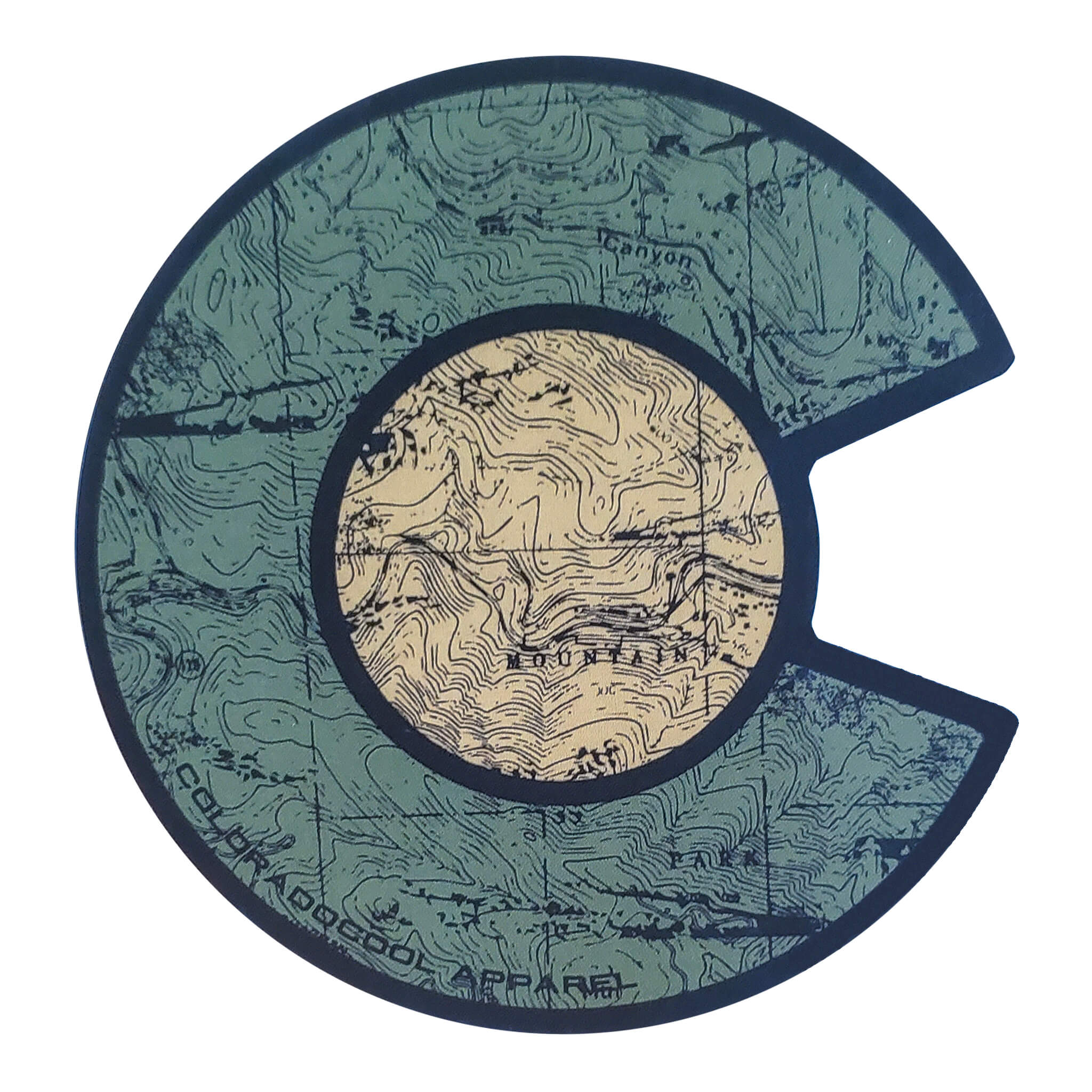 Colorado Flag Sticker Topo Map