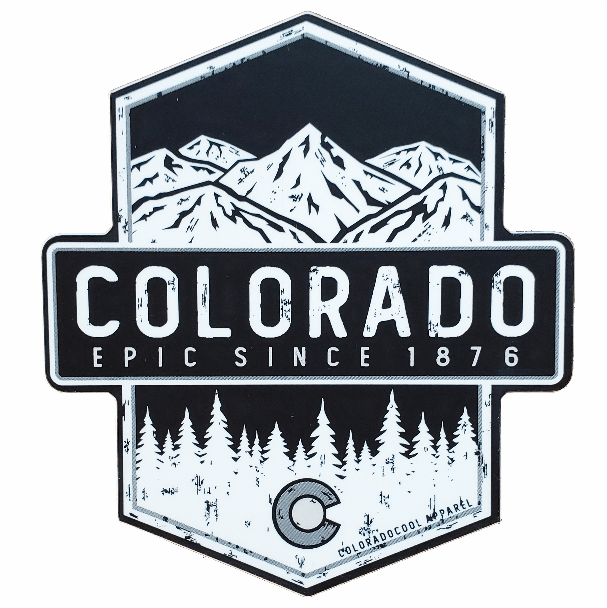 Colorado Sticker with Mountains