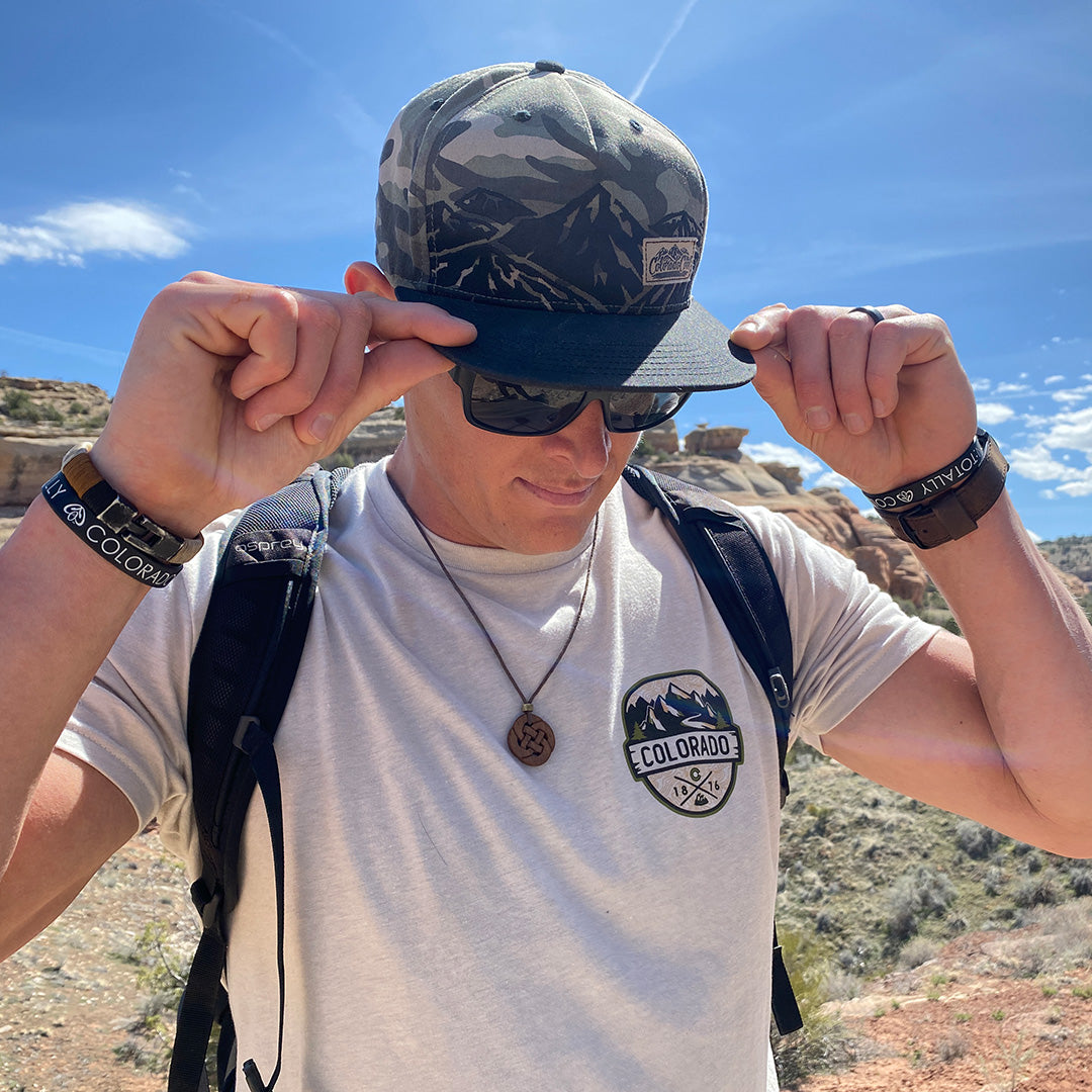 Mountain Camo Flatbill Hat - Snapback