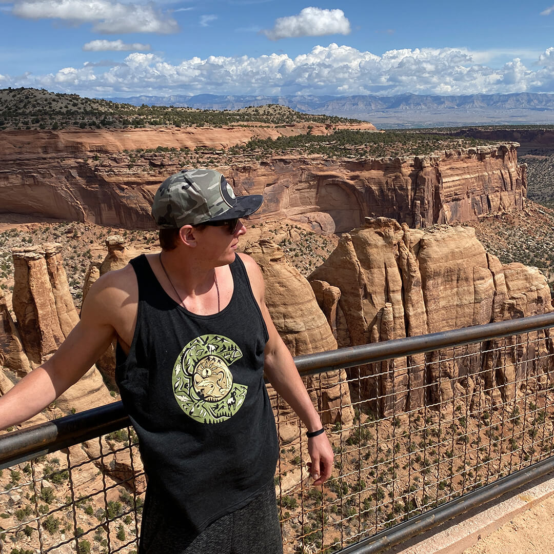 Colorado Flag Collage Tank Top - Charcoal