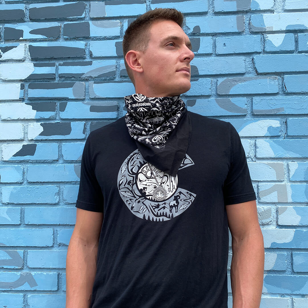 Colorado Flag Collage T-Shirt - Black