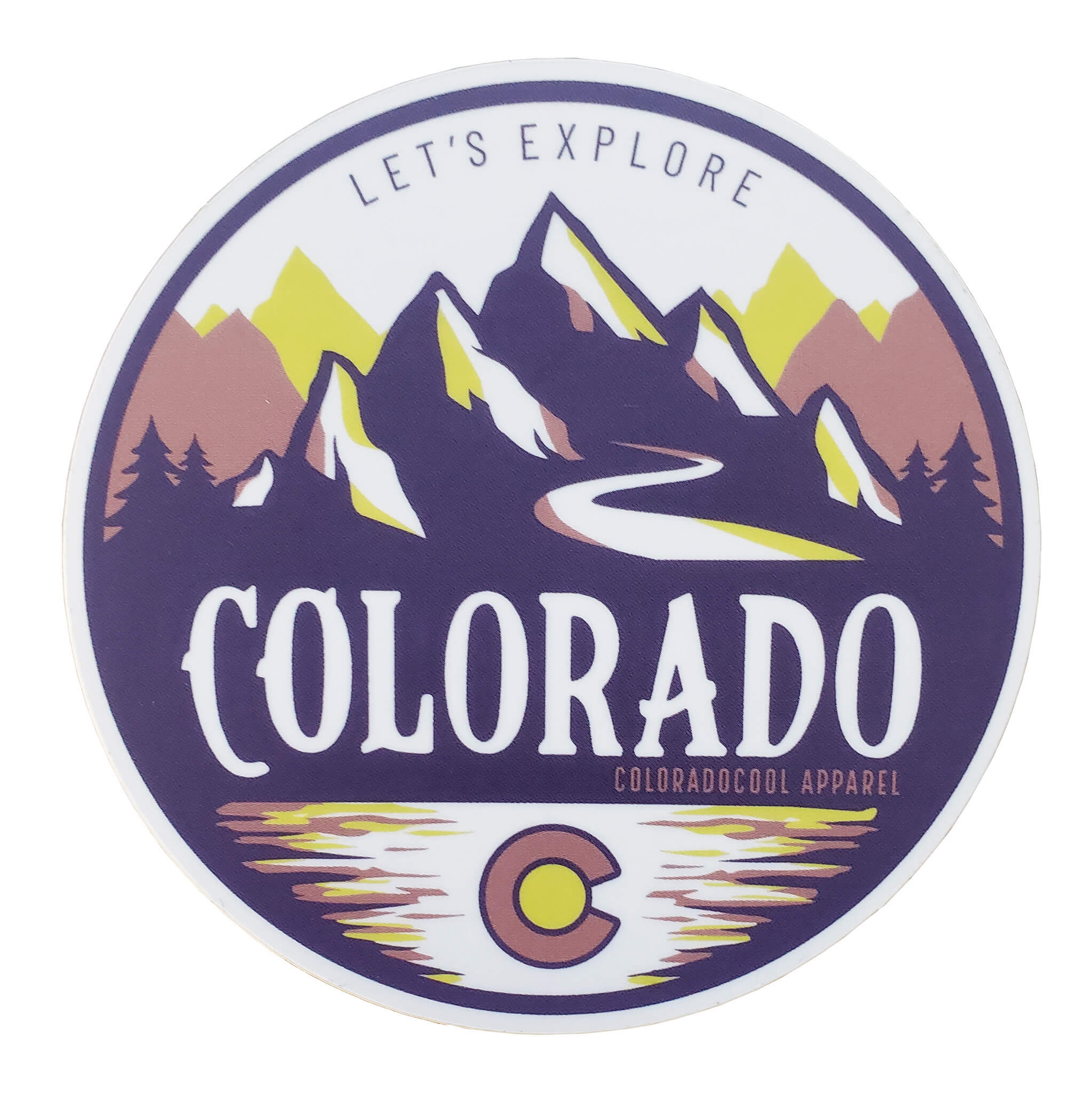 Colorado Sticker with Mountains