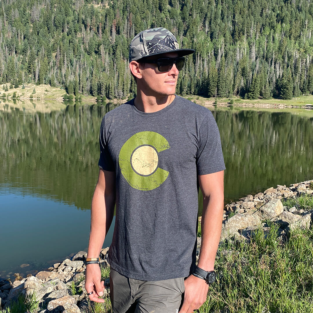 Topo Map T-Shirt - Dk Gray Heather