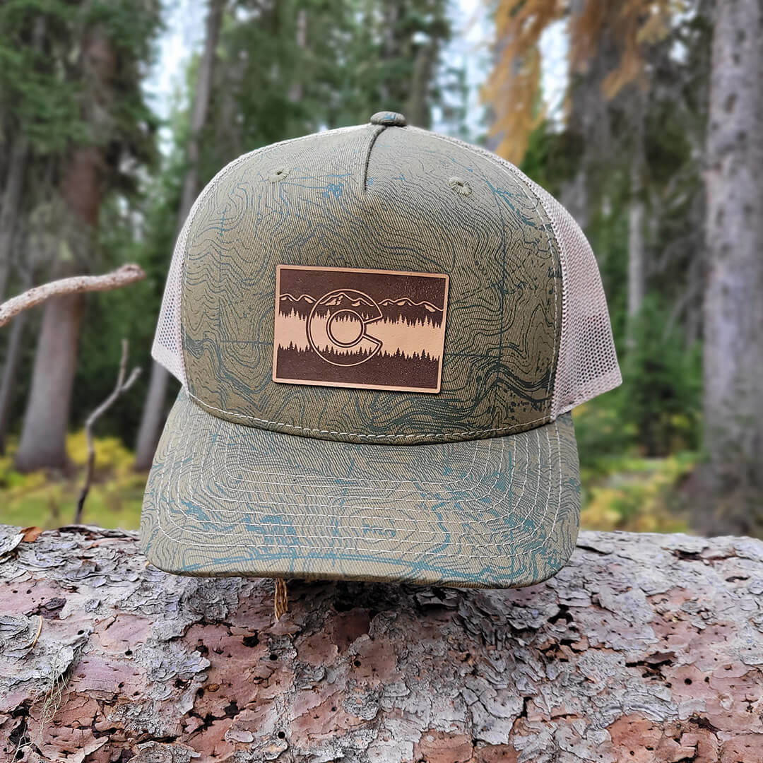 Topo Trucker Hat - Olive - Treeline Patch