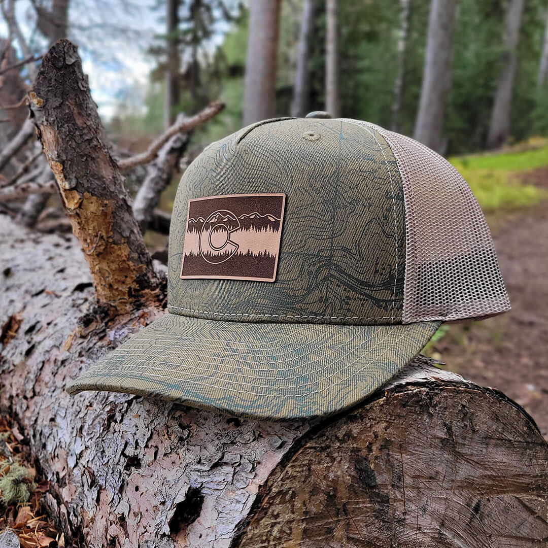 Topo Trucker Hat - Olive - Treeline Patch