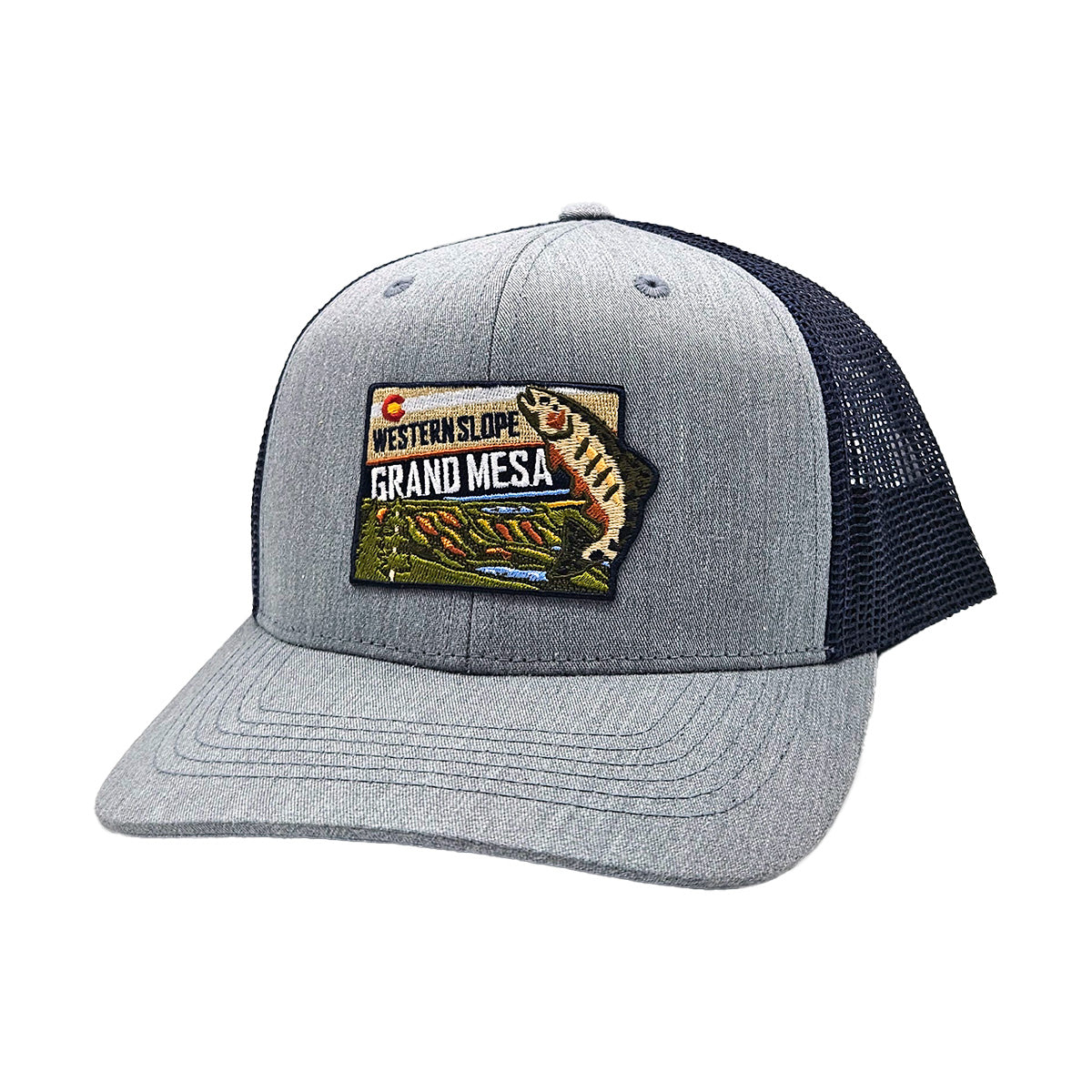 Grand Mesa Patch Trucker Hat - Heather Gray/Dark Navy