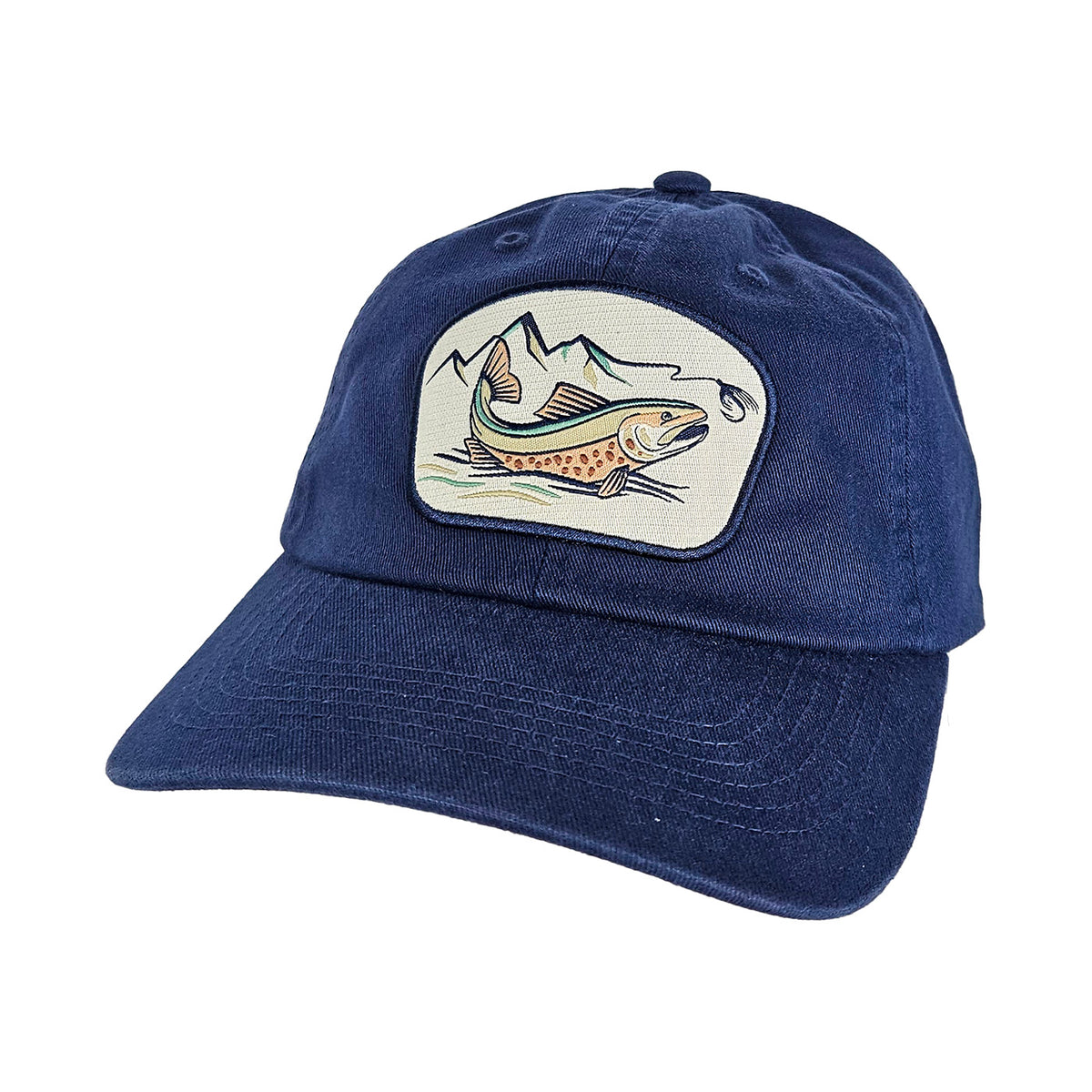 NEW ACCITY women\'s vintage washed distressed mountain embroidery cap in navy Unisex Vintage Washed Cotton Cap | Chill Cap Store main image 3