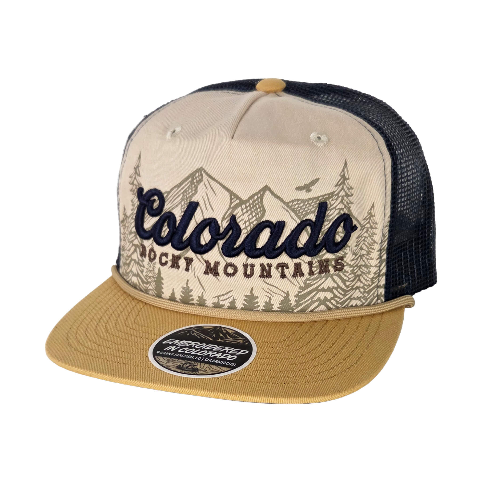 Colorado Draft Sketched Landscape Hat - Flat - Beige/Amber/Yellow