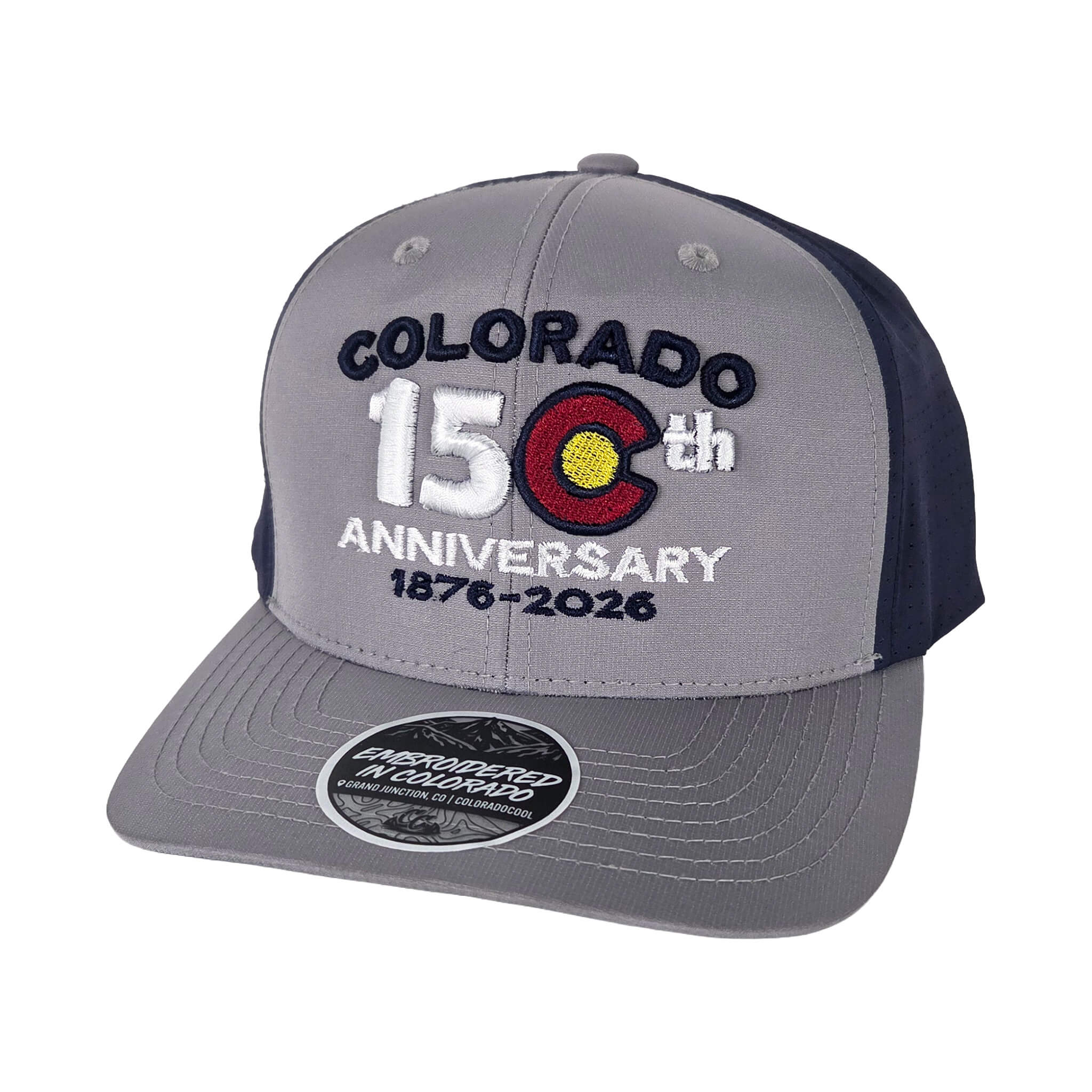 Colorado 150th Arched Hat - Curved - Perforated - Grey/Navy