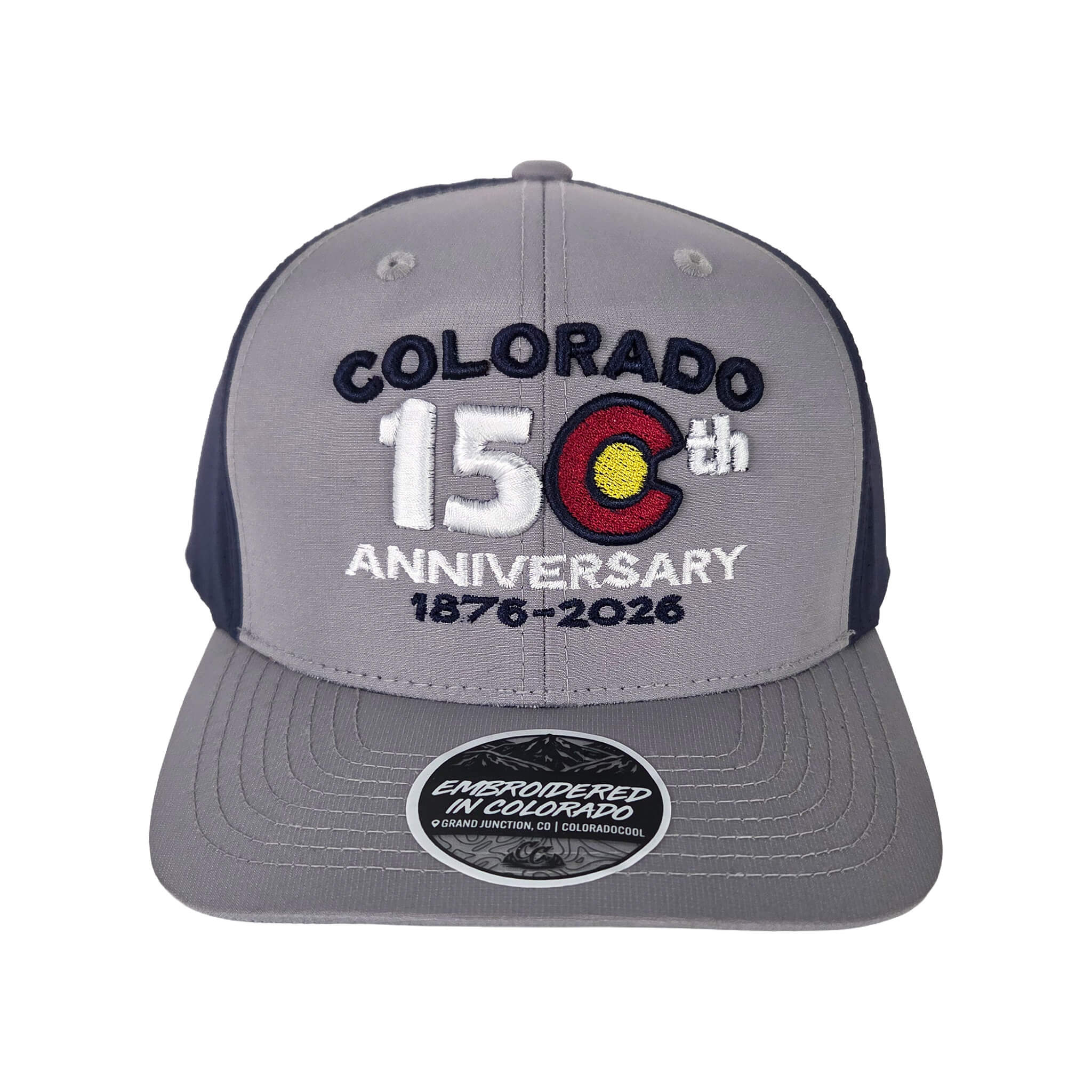 Colorado 150th Arched Hat - Curved - Perforated - Grey/Navy