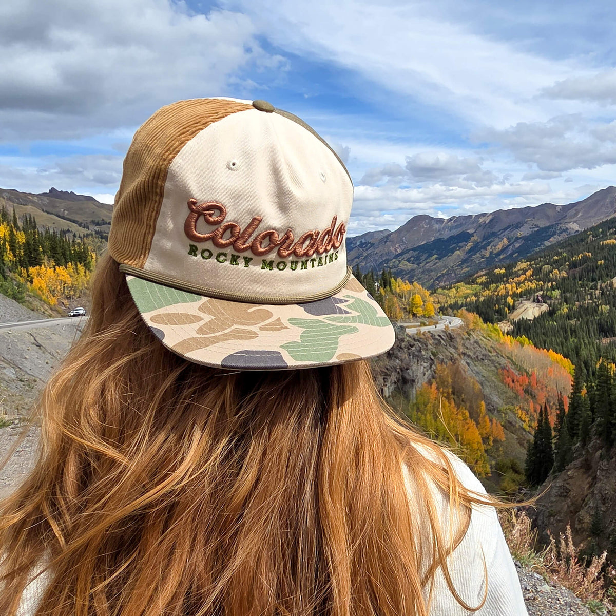 Draft - Beige/Camo Multi Fabric Hat - Embroidered