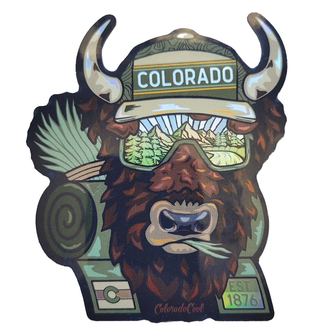 Bison Colorado Holographic Sticker