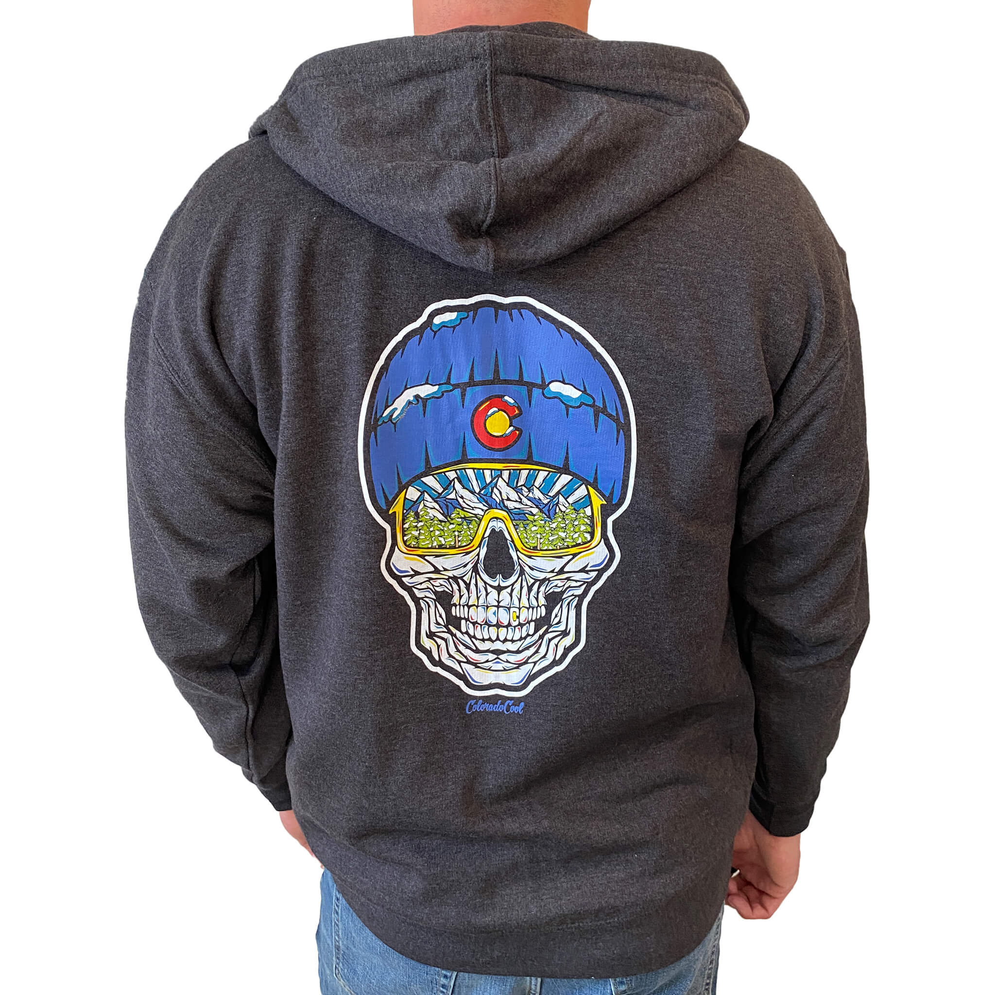 Skull Midweight Zip-Up Hoodie - Winter - Charcoal Heather