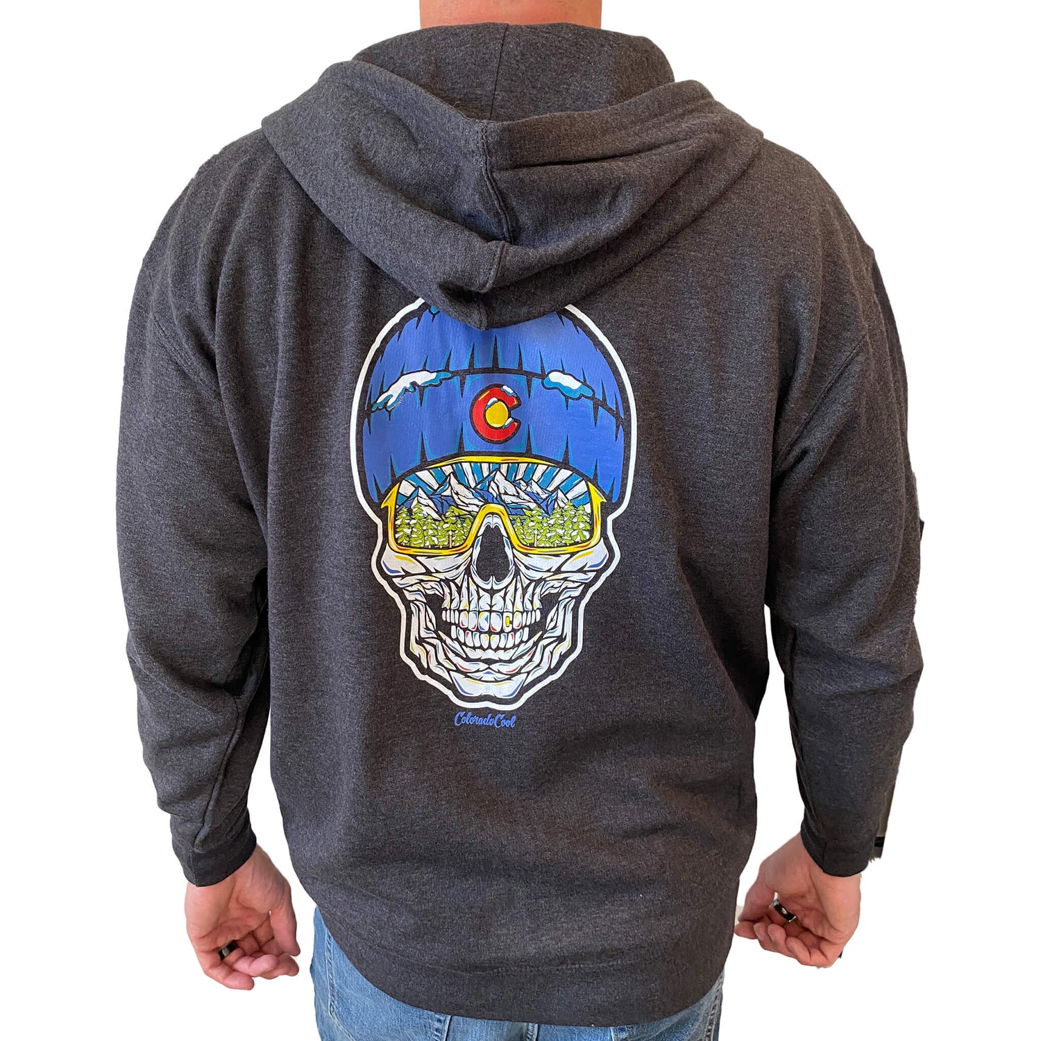 Skull Zip Hoodie White