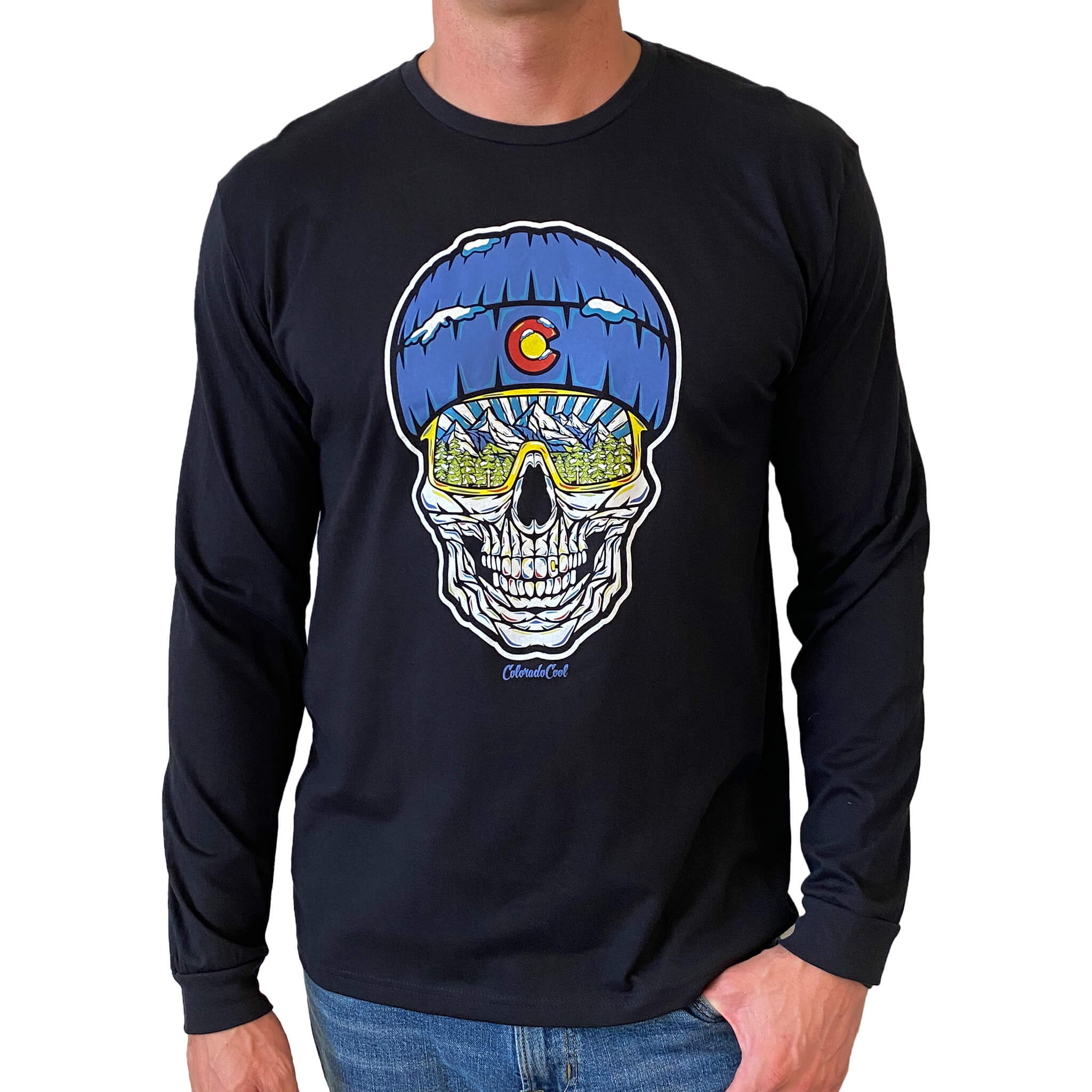 Skull Long Sleeve T-Shirt - Winter - Black