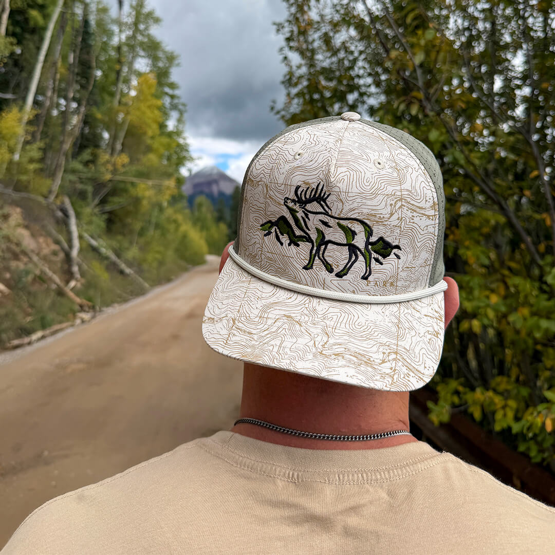 Roaming Elk - Beige/Olive Perf Hat