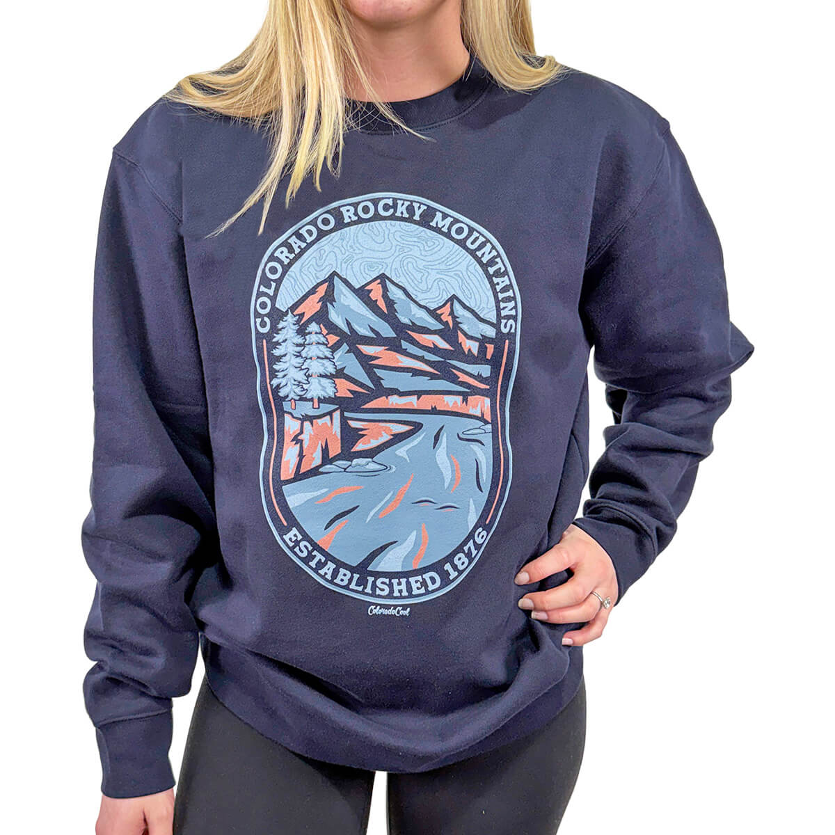 Aura Fleece Crewneck Sweatshirt - Navy