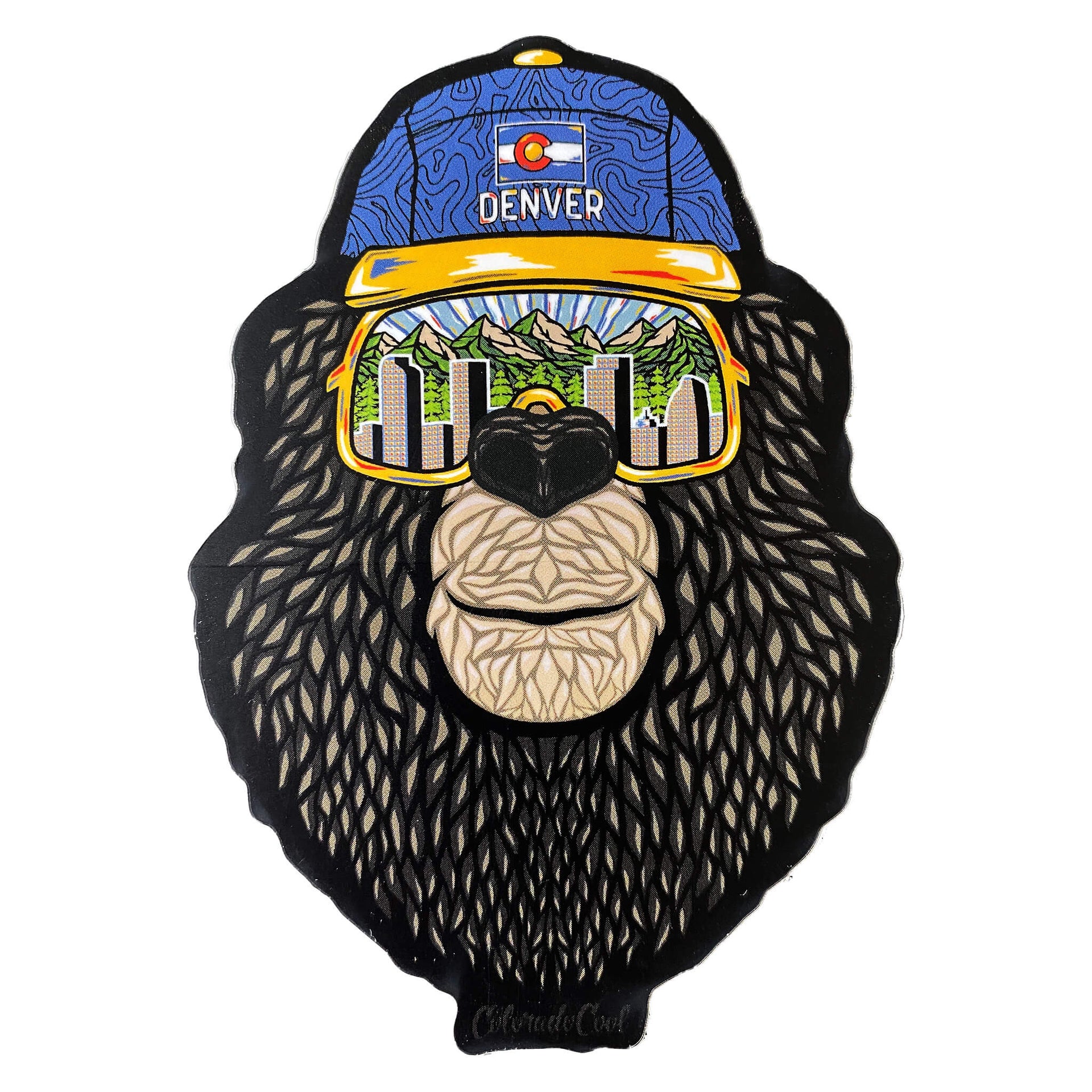 Summer Denver Bear with Sunglasses Sticker -Matte