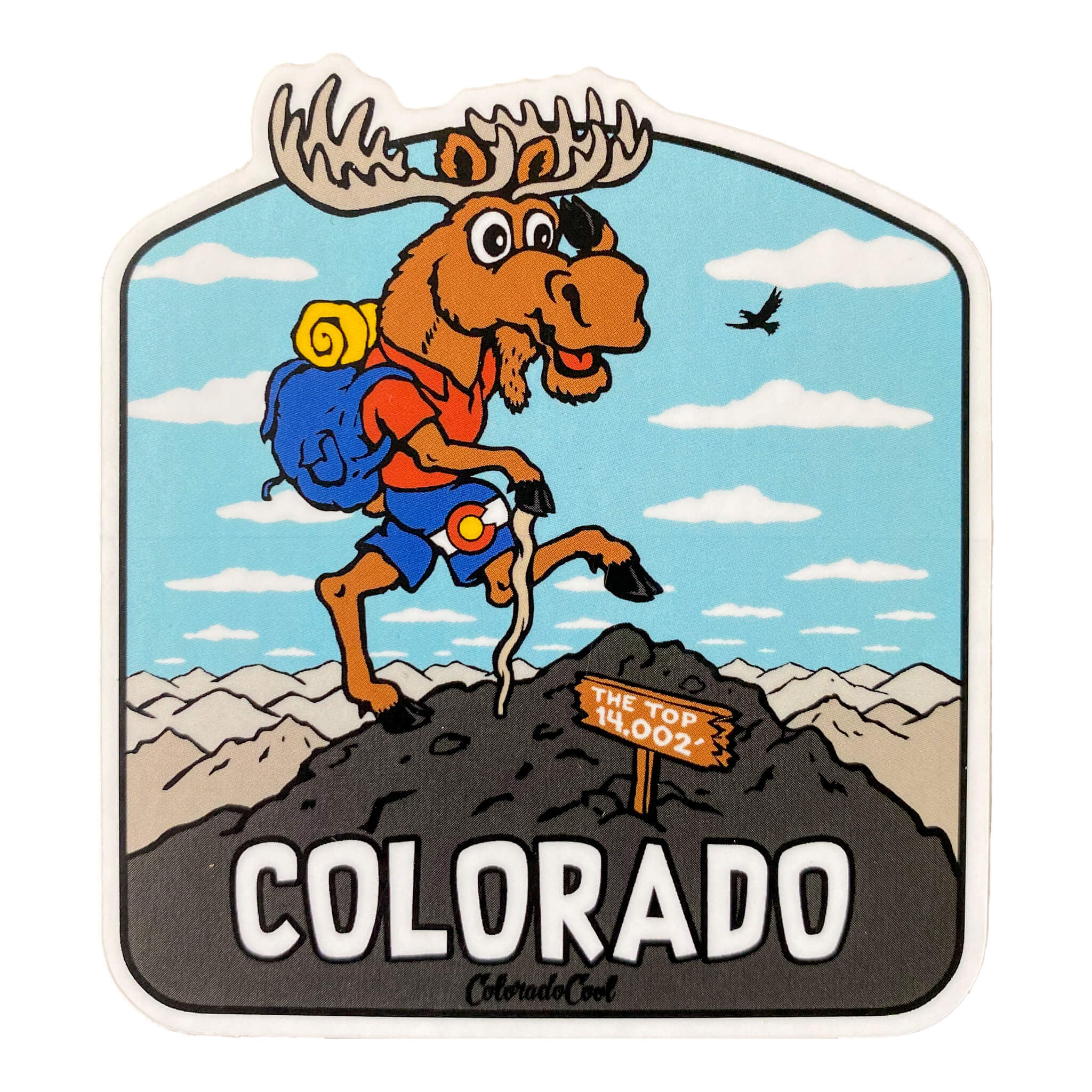 Hikin' Moose Sticker