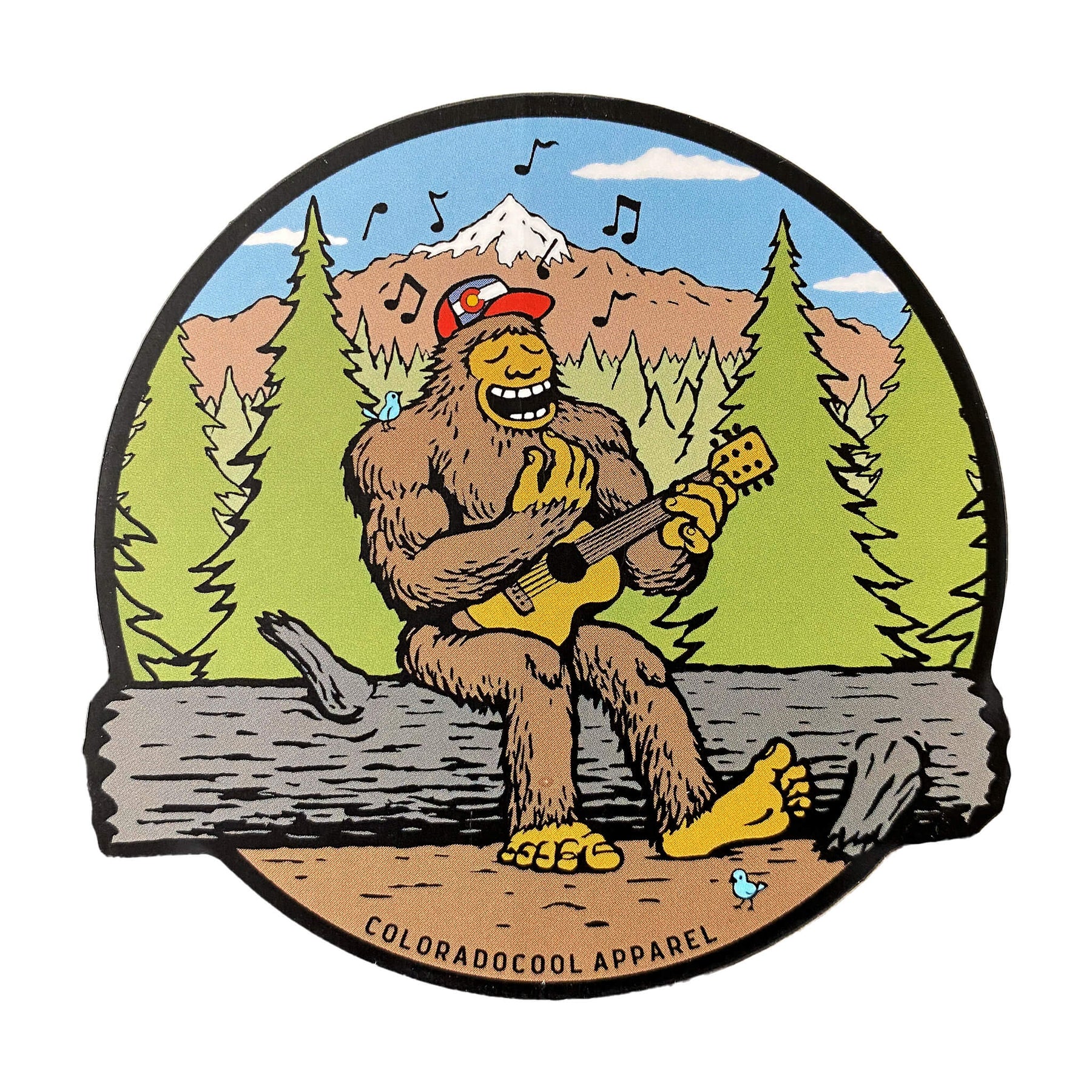 Jammin’ Bigfoot Circle Sticker