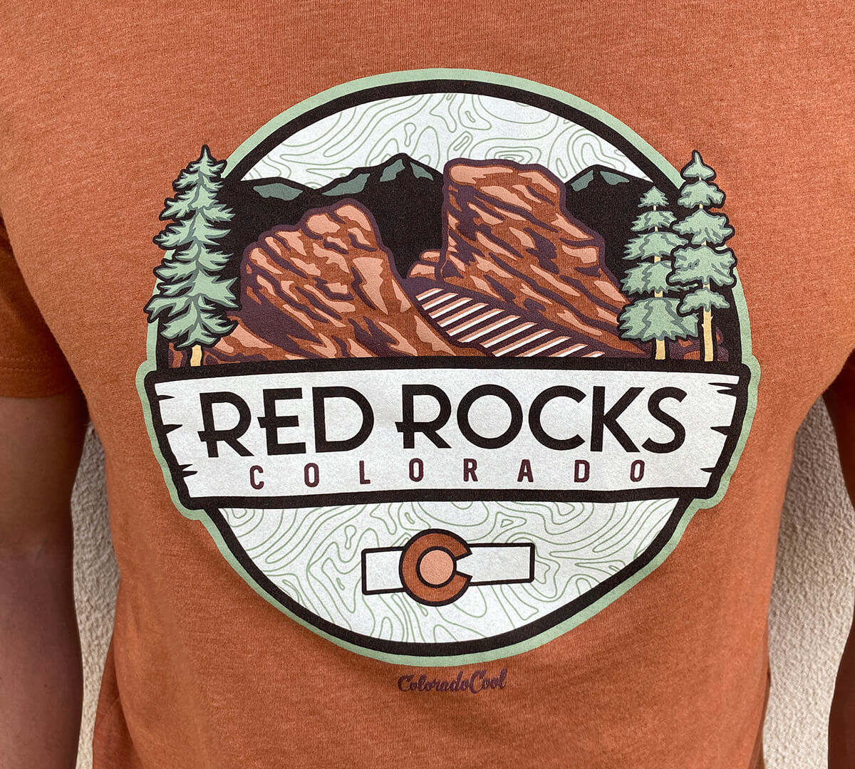 Red Rocks T-Shirt - Orange - Shop for Colorado T-Shirts Online ...