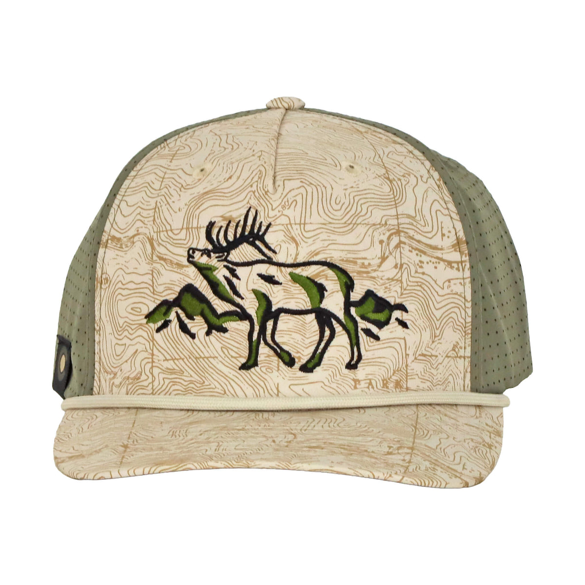 Roaming Elk - Beige/Olive Perf Hat