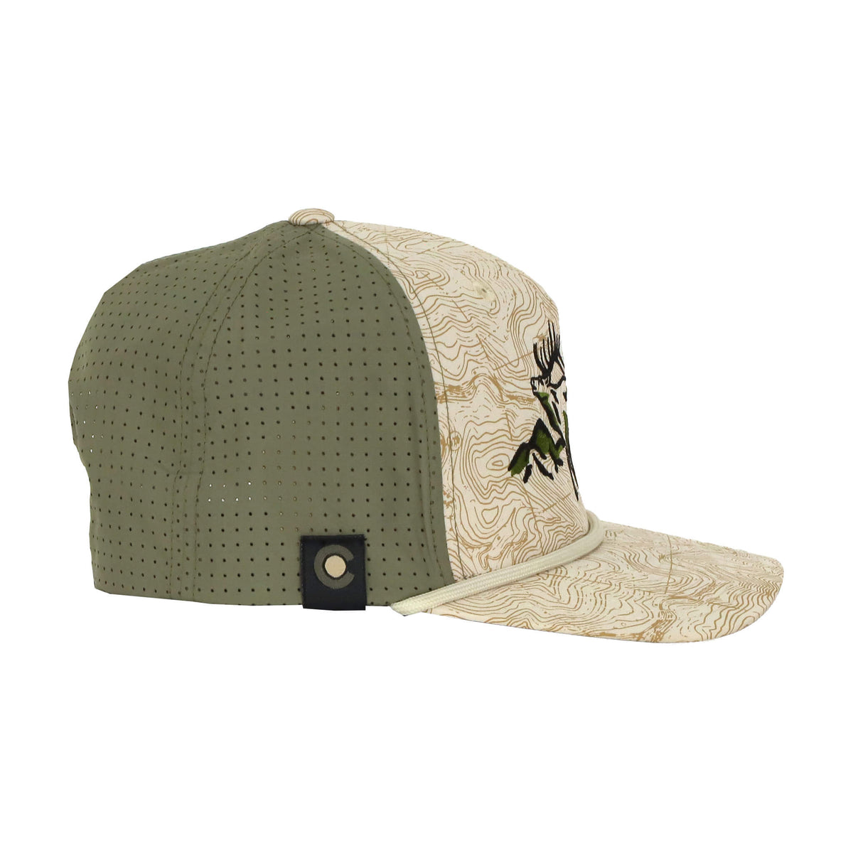Roaming Elk - Beige/Olive Perf Hat