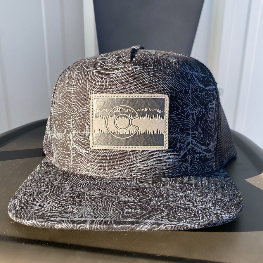 Topo Pattern Hat Black Topo Range Hat - Flat - Black/Charcoal