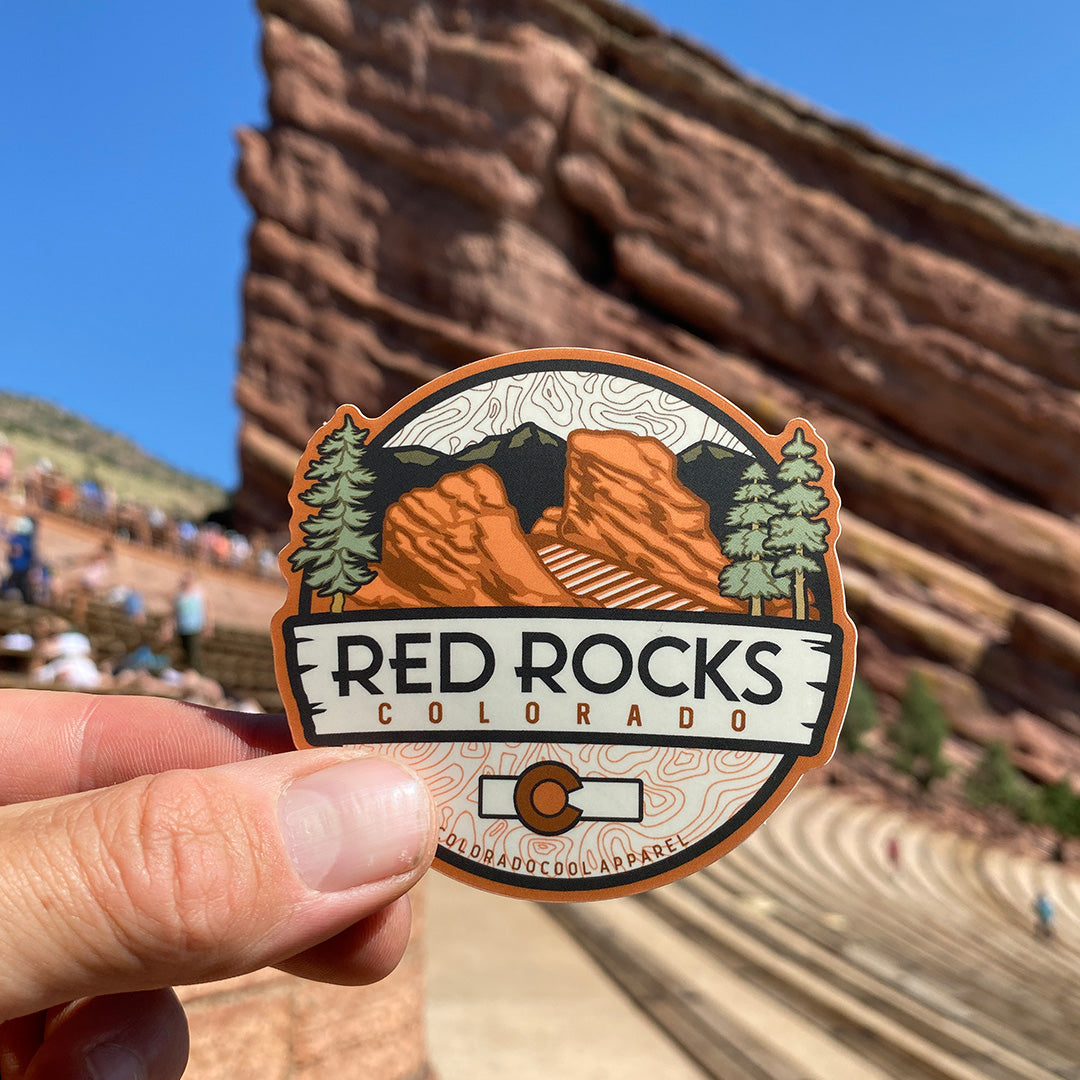 Red Rocks Topo Sticker - Shop Colorado Stickers Online - ColoradoCool ...
