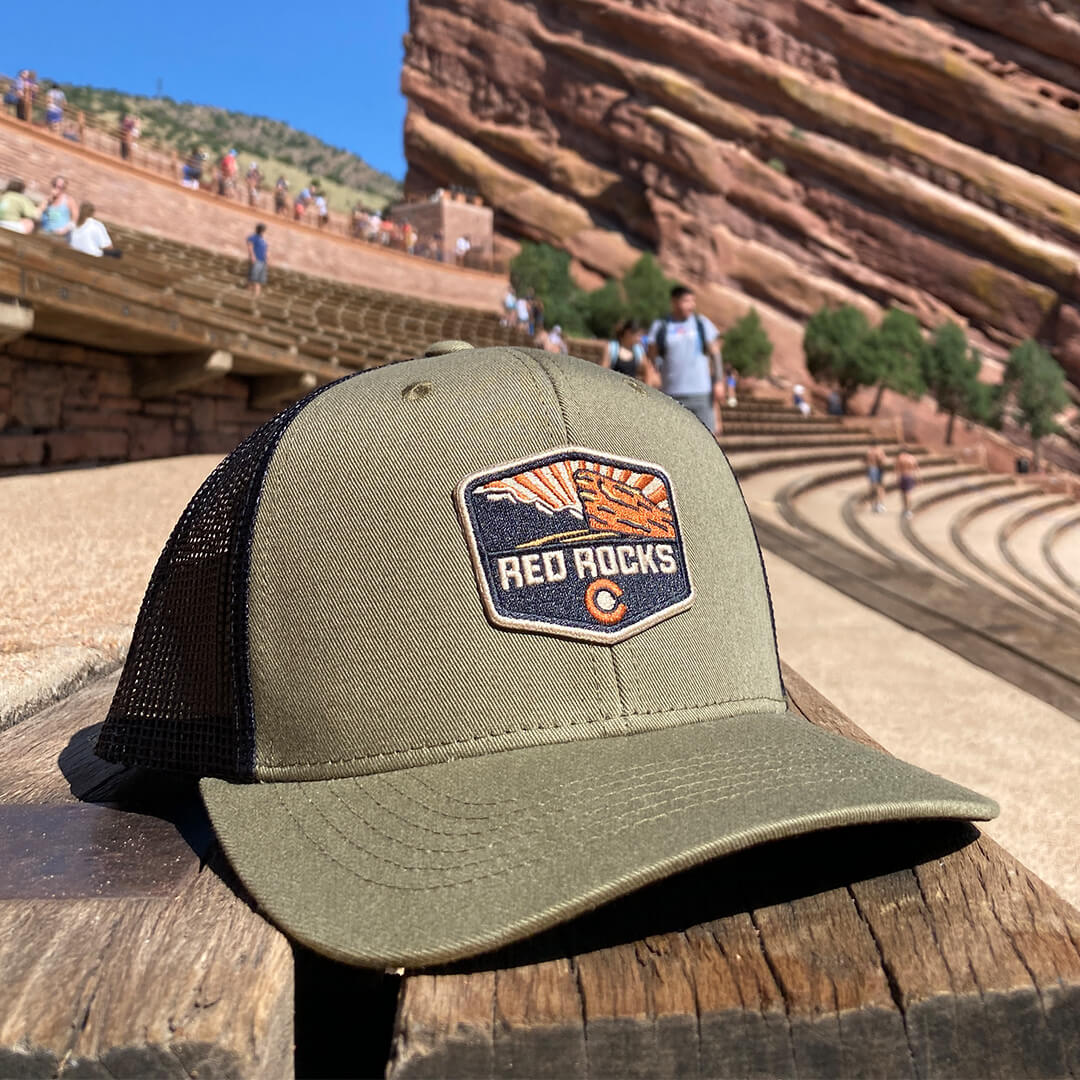 Red Rocks Trucker Hat - Olive/Black