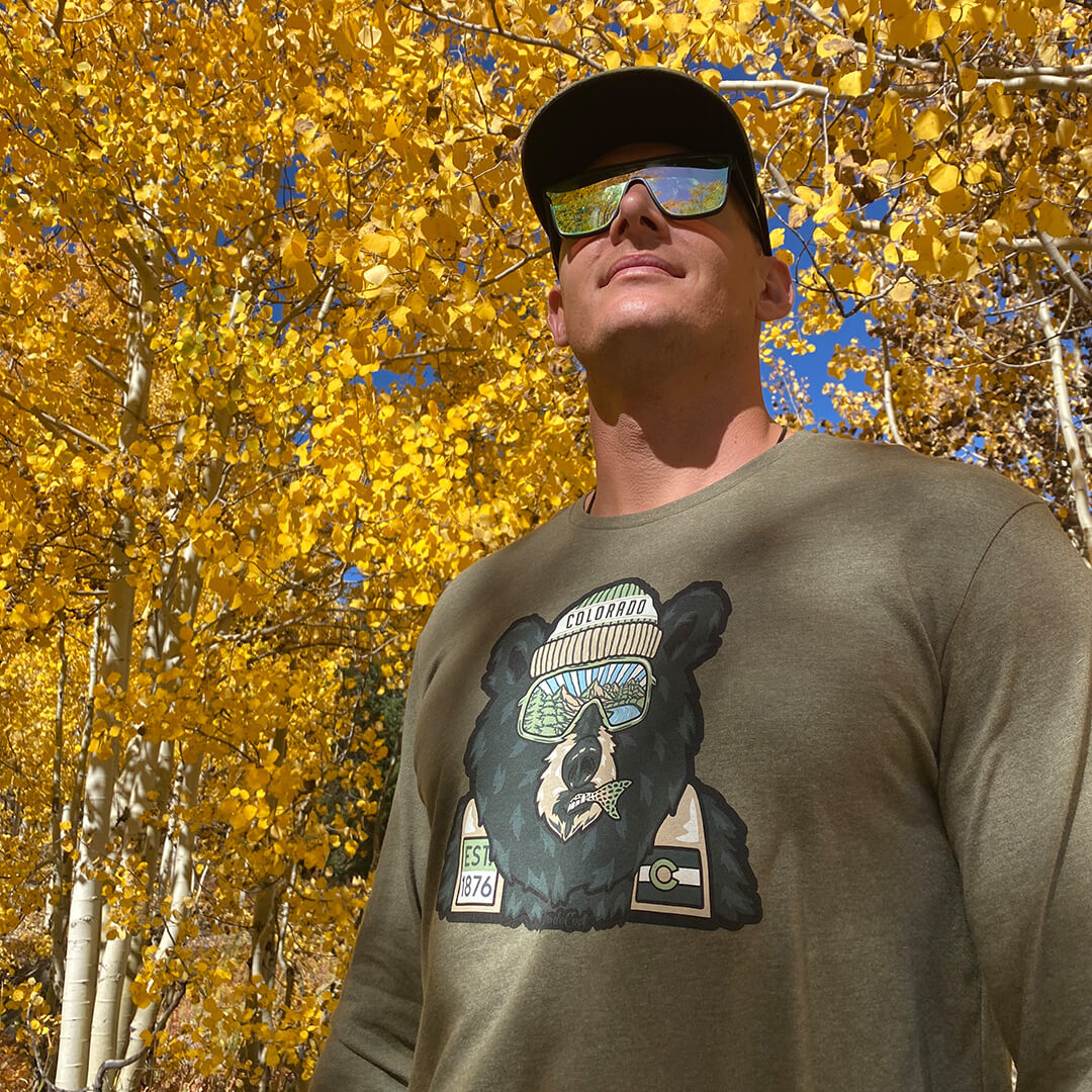 Backwoods Bear - Long Sleeve T-Shirt - Military Green