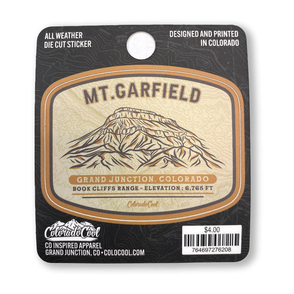 Mt Garfield Tan Badge Sticker - Shop Colorado Stickers Online ...