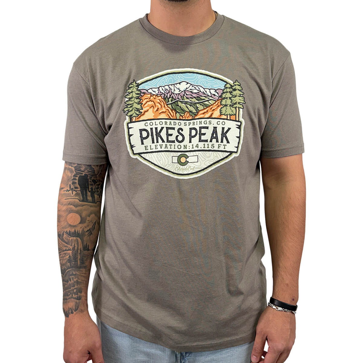Pikes Peak Way T-Shirt - Warm Gray