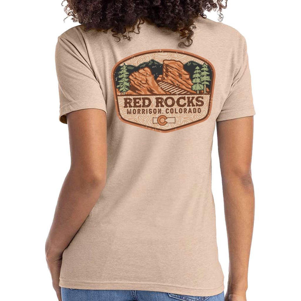 Red Rocks Vibes T-Shirt - Tan – Colorado Shirts Online - ColoradoCool ...