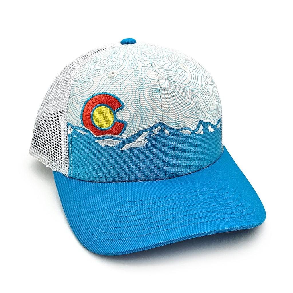 Topo Pattern Hat Range Topo Hat - Teal/White