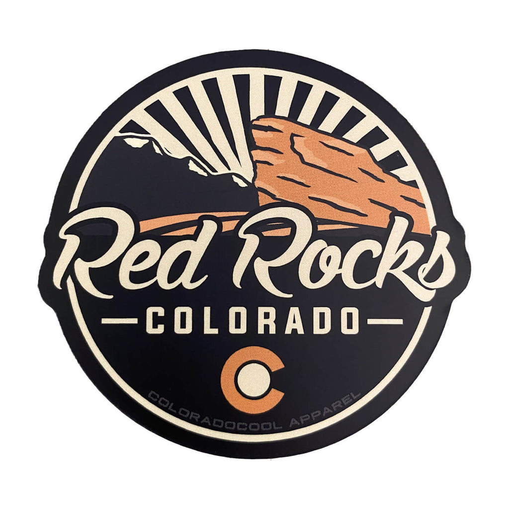 Red Rocks Script Sticker - Shop Colorado Stickers Online - ColoradoCool ...