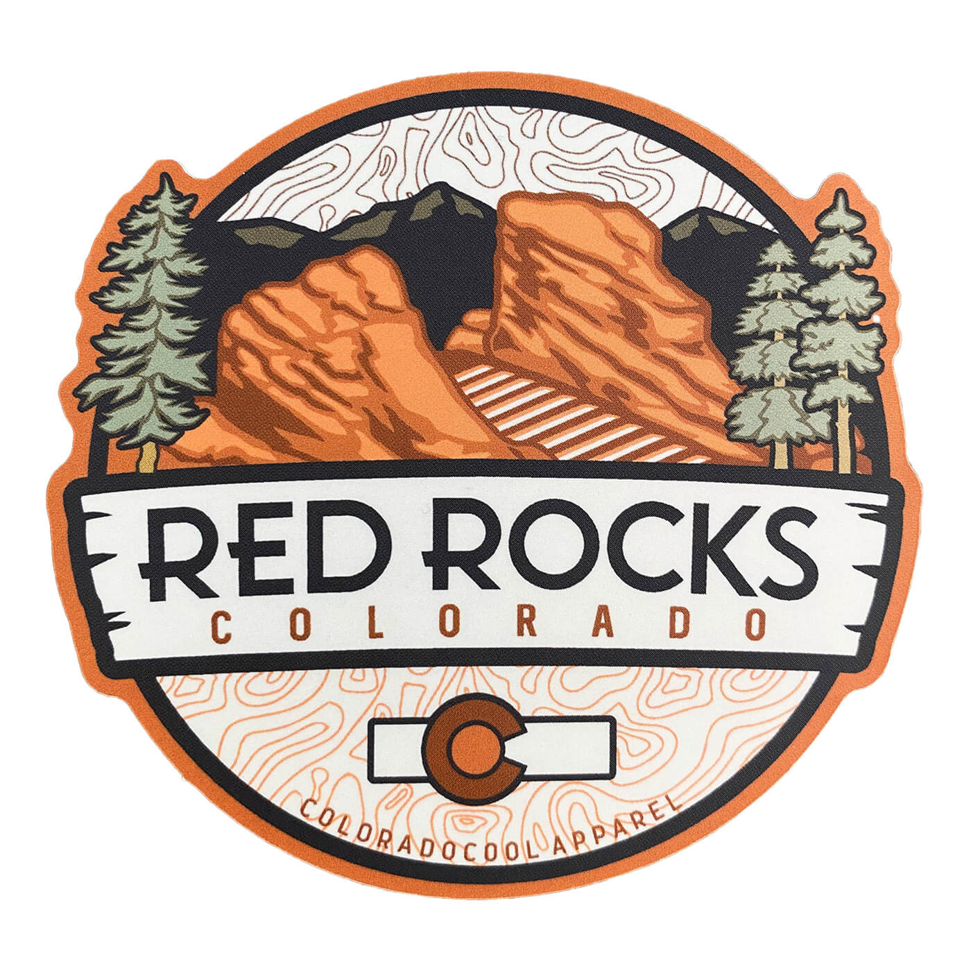 Red Rocks Topo Sticker - Shop Colorado Stickers Online - ColoradoCool ...