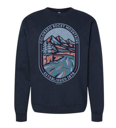 Aura Fleece Crewneck Sweatshirt - Navy