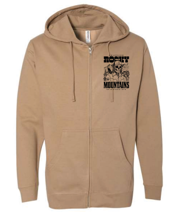 Rocky Mountain Skeleton Zip-Up Hoodie - Sandstone