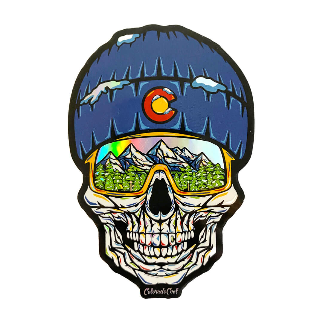Skull Sticker - Winter - Holographic
