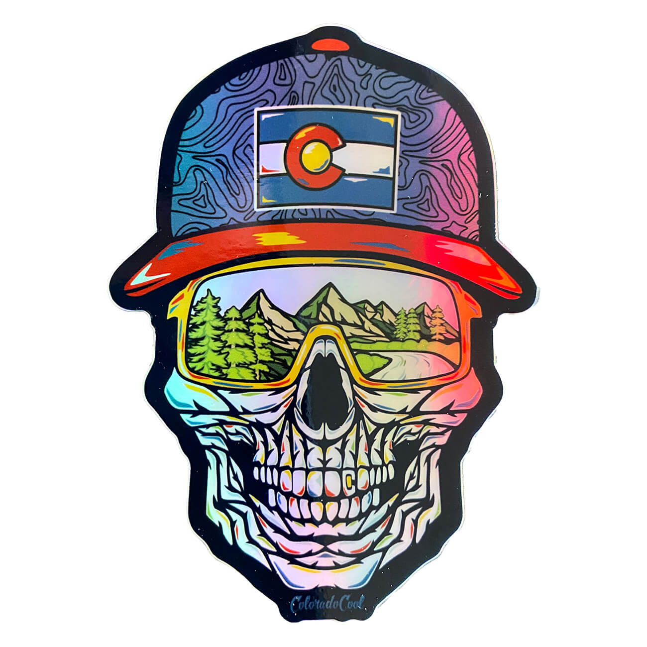 Skull Sticker - Summer - Holographic