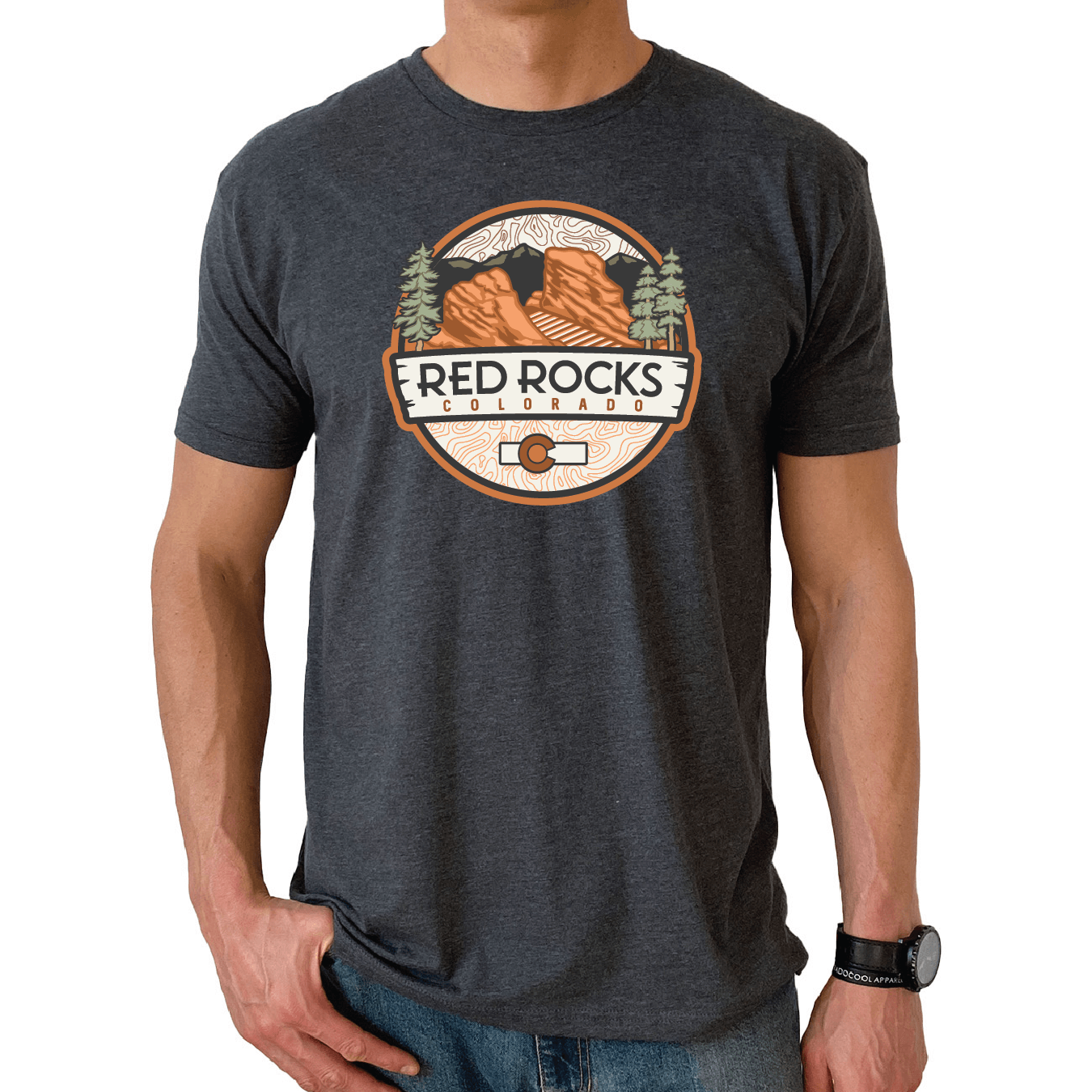 Red Rocks T-Shirt - Charcoal