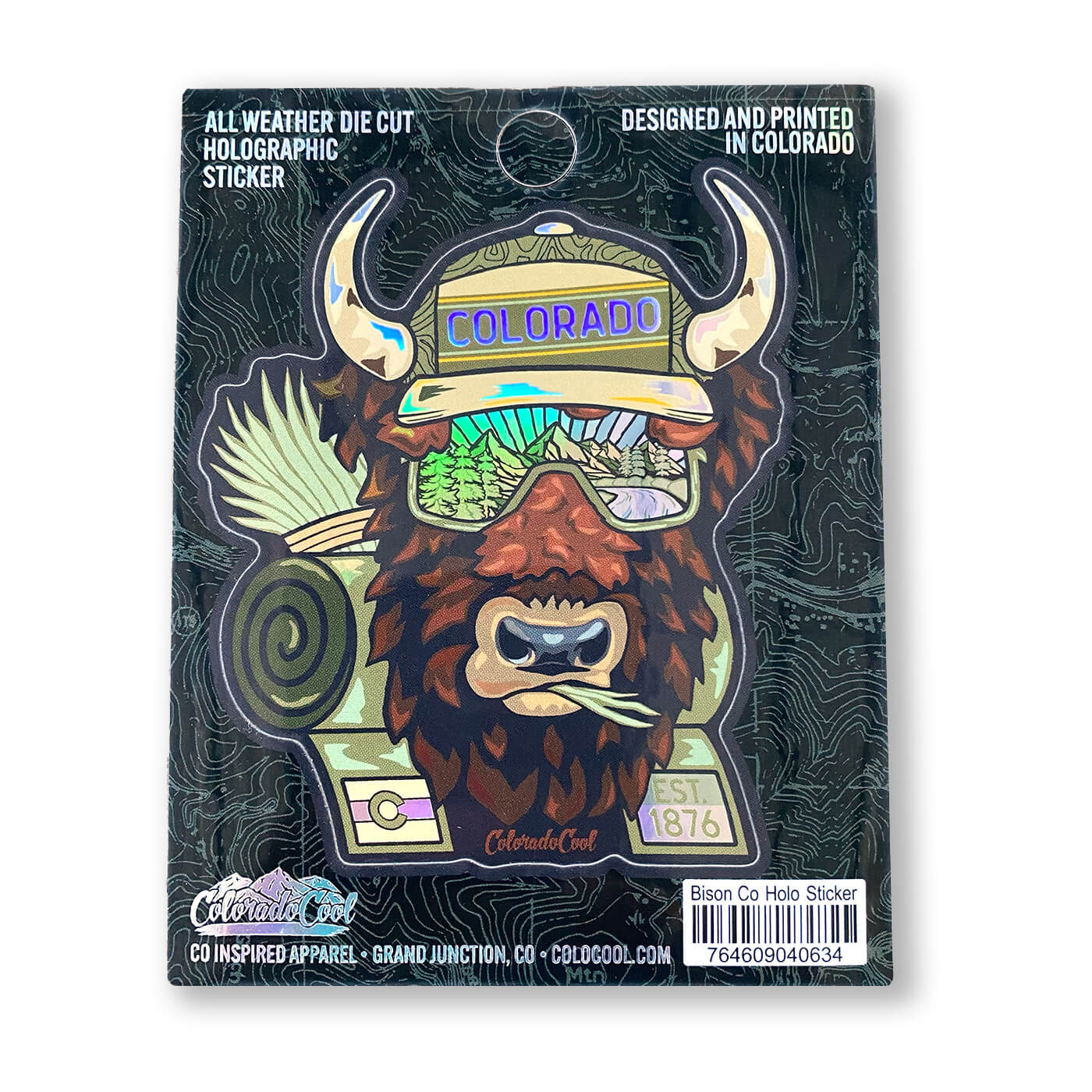 Bison Colorado Holographic Sticker